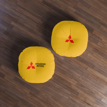 Yellow Mitsubishi Tufted Floor Pillow, Round™