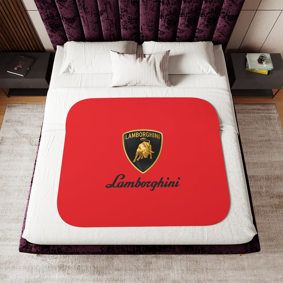 Red Lamborghini Sherpa Blanket