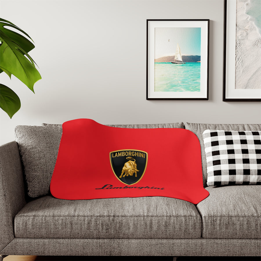 Red Lamborghini Sherpa Blanket