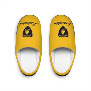 Unisex Yellow Lamborghini Indoor Slippers