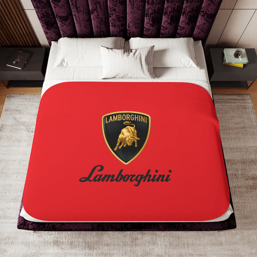 Red Lamborghini Sherpa Blanket