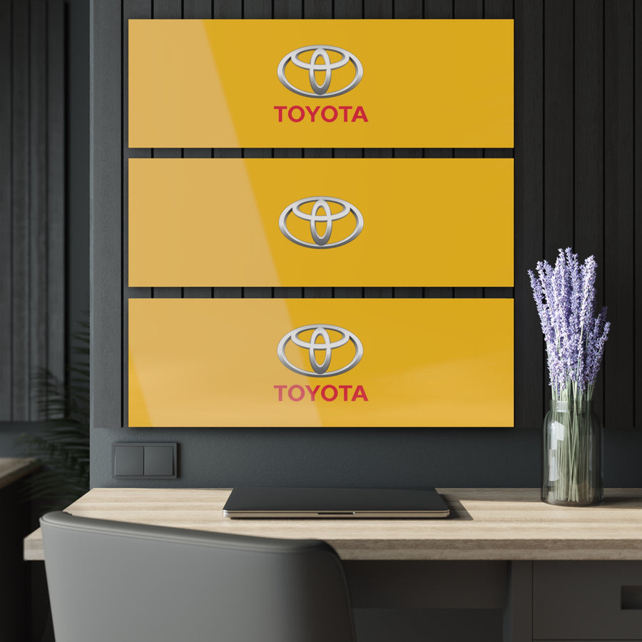 Yellow Toyota Acrylic Prints (Triptych)™