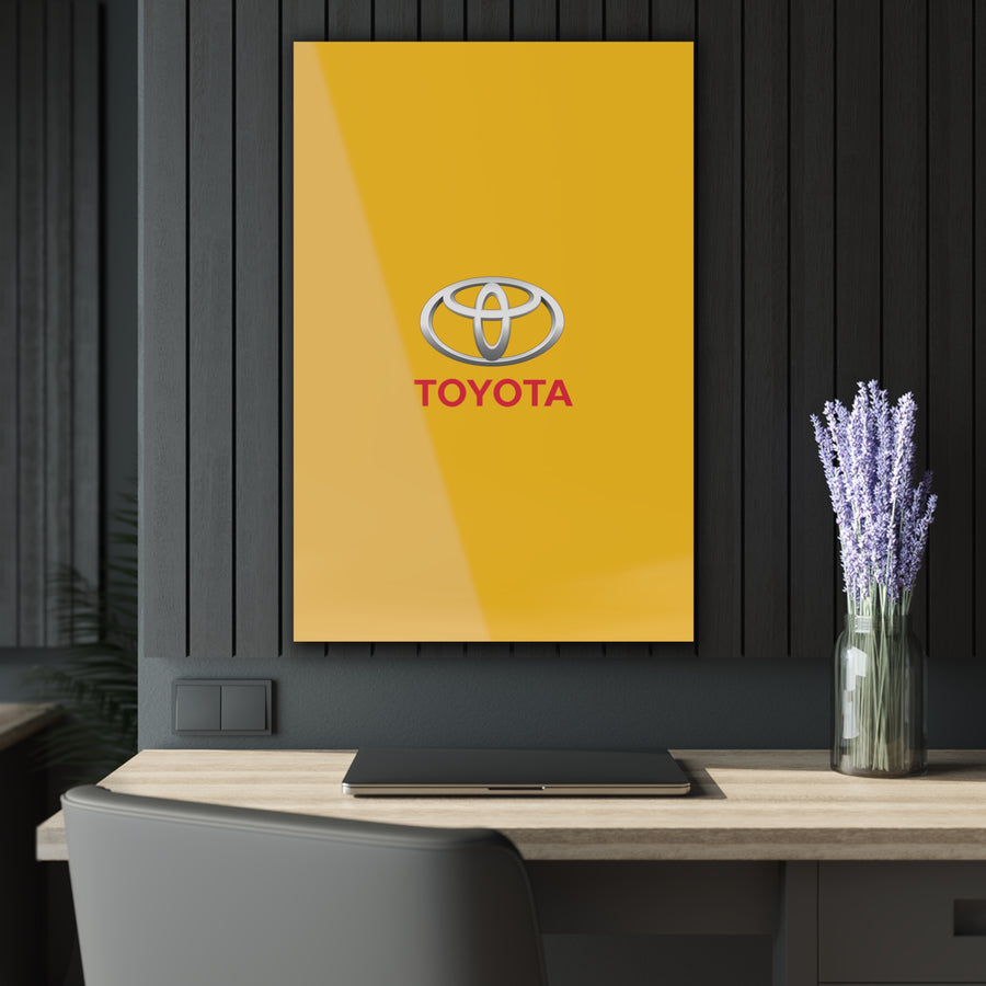 Yellow Toyota Acrylic Prints (French Cleat Hanging)™