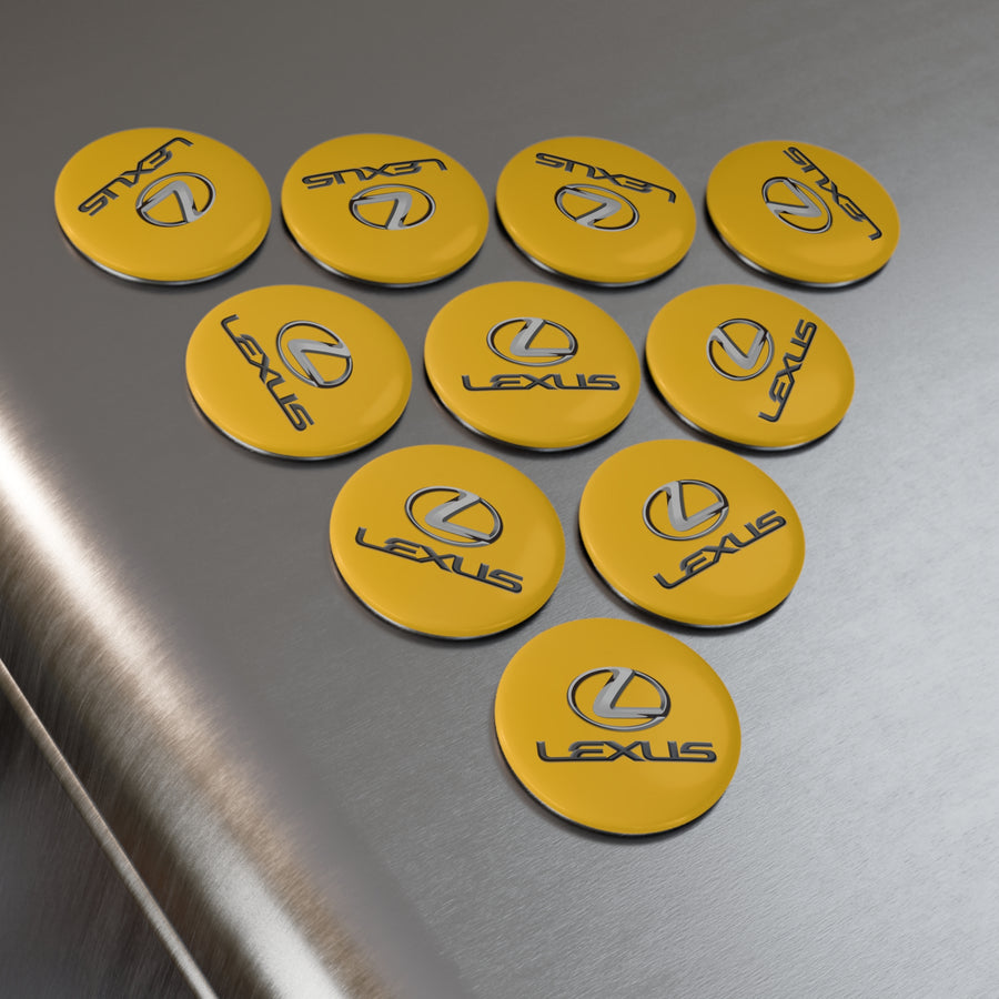 Yellow Lexus Button Magnet, Round (10 pcs)™