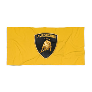Yellow Lamborghini Beach Towel