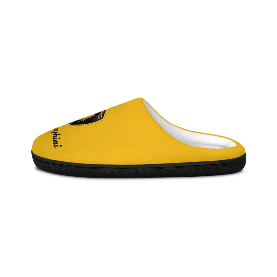 Unisex Yellow Lamborghini Indoor Slippers