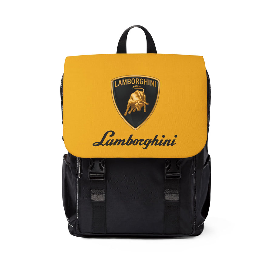 Unisex Yellow Lamborghini Casual Shoulder Backpack