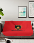 Red Lamborghini Sherpa Blanket