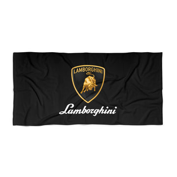 Black Lamborghini Beach Towel