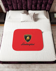 Red Lamborghini Sherpa Blanket