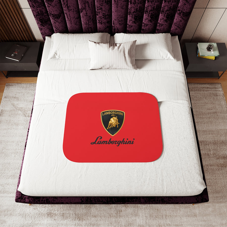 Red Lamborghini Sherpa Blanket