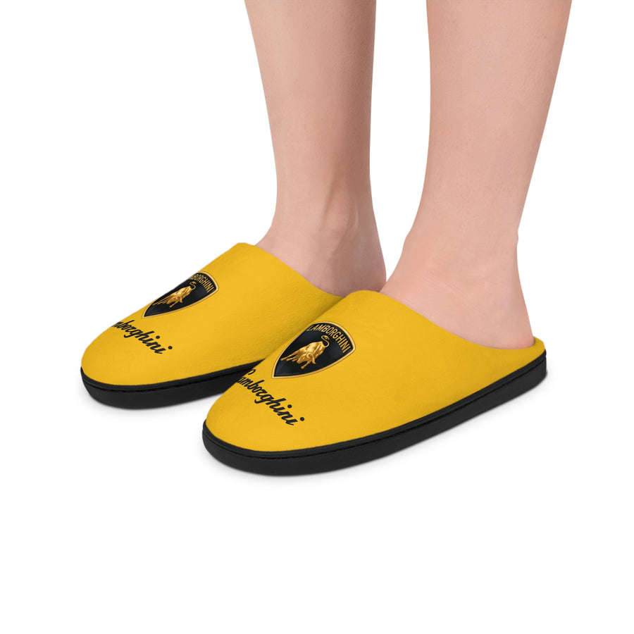 Unisex Yellow Lamborghini Indoor Slippers