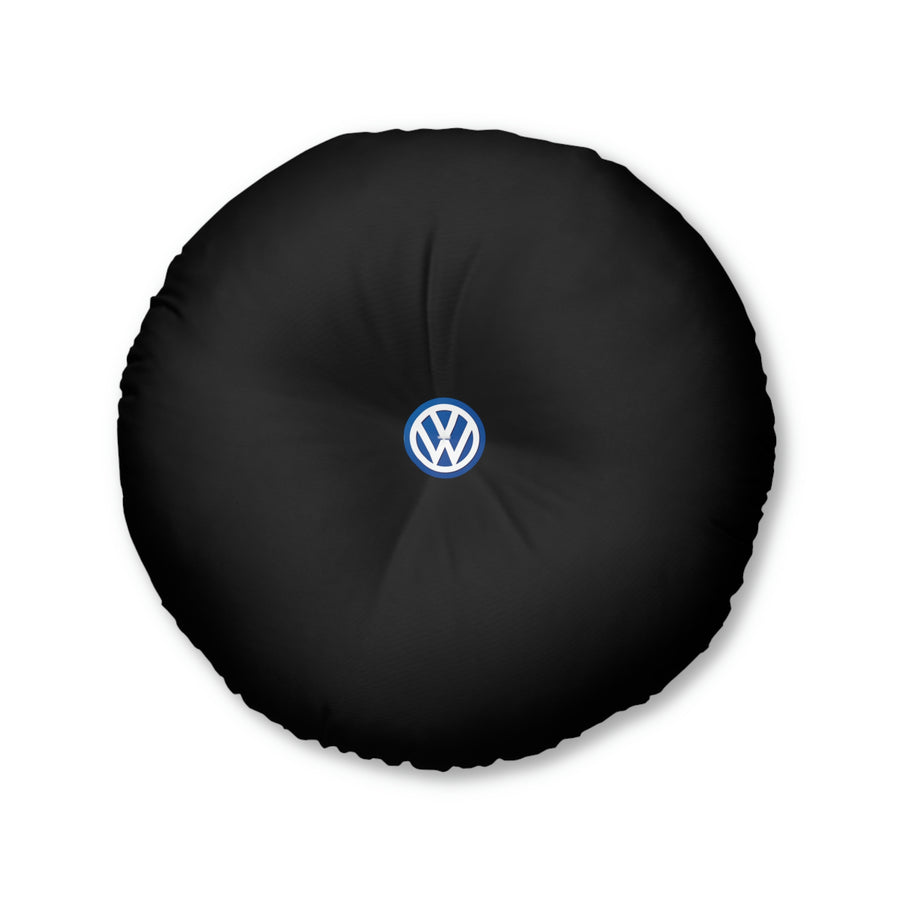 Black Volkswagen Tufted Floor Pillow, Round™