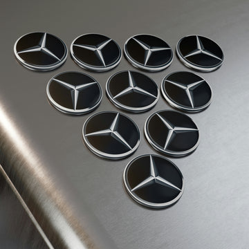 Black Mercedes Button Magnet, Round (1 & 10 pcs)™