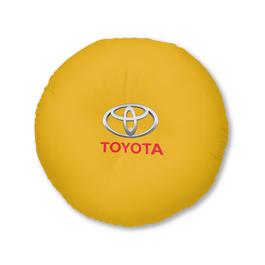 Yellow Toyota Tufted Floor Pillow, Round™