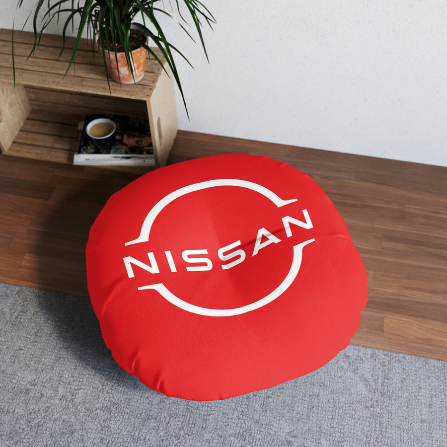 Red Nissan GTR Tufted Floor Pillow, Round™