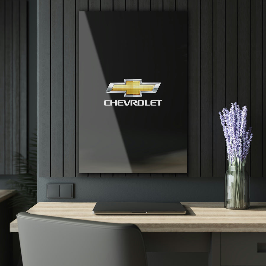 Black Chevrolet Acrylic Prints (French Cleat Hanging)™