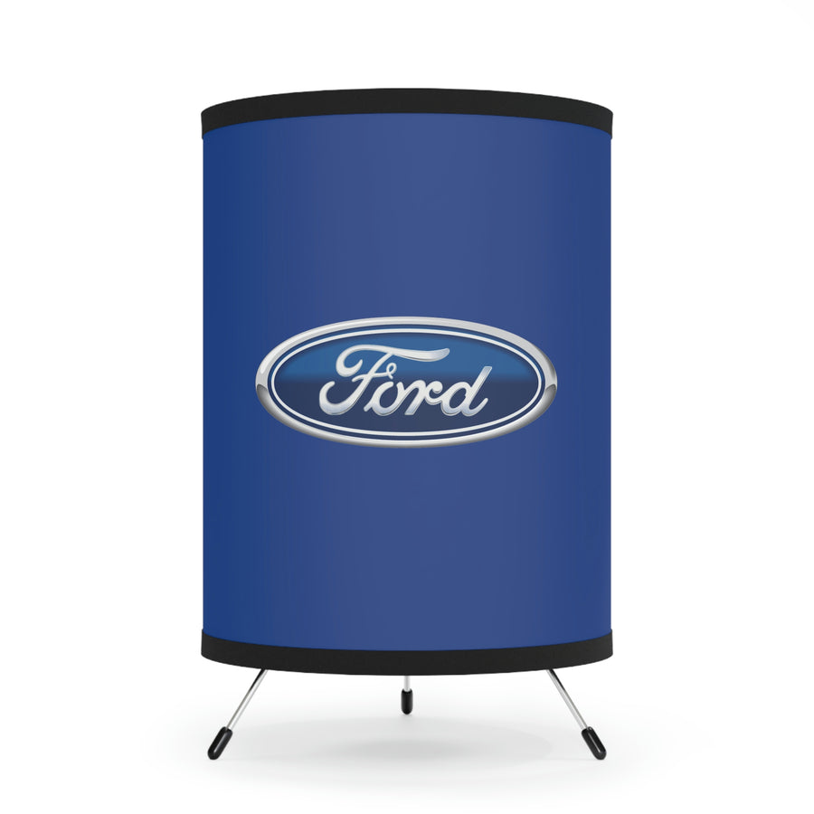 Dark Blue Ford Chevrolet Tripod Lamp with High-Res Printed Shade, US\CA plug™
