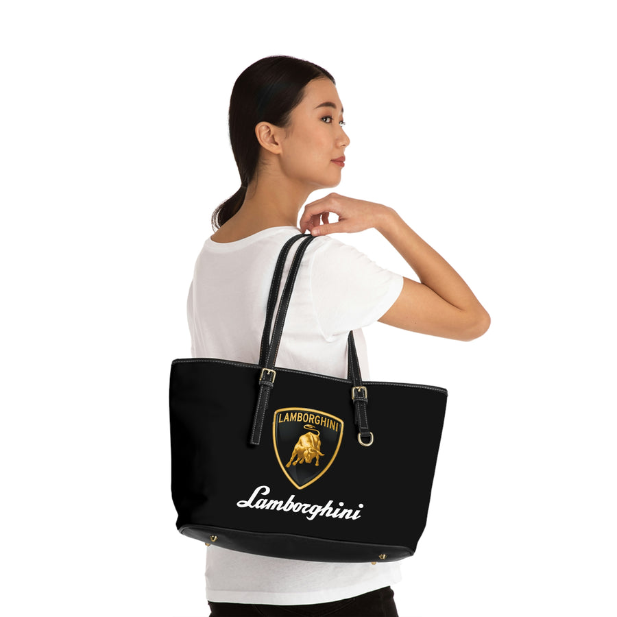 Black Lamborghini Leather Shoulder Bag™