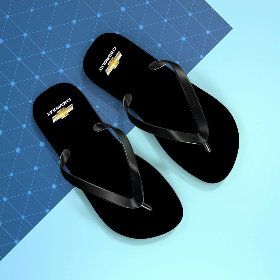 Unisex Black Chevrolet Flip Flops™