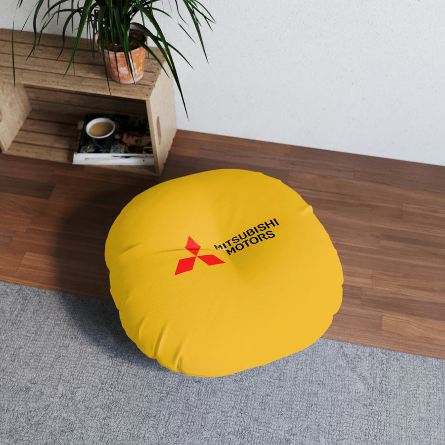 Yellow Mitsubishi Tufted Floor Pillow, Round™