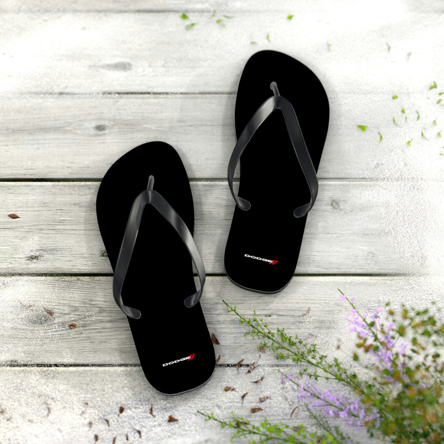 Unisex Black Dodge Flip Flops™