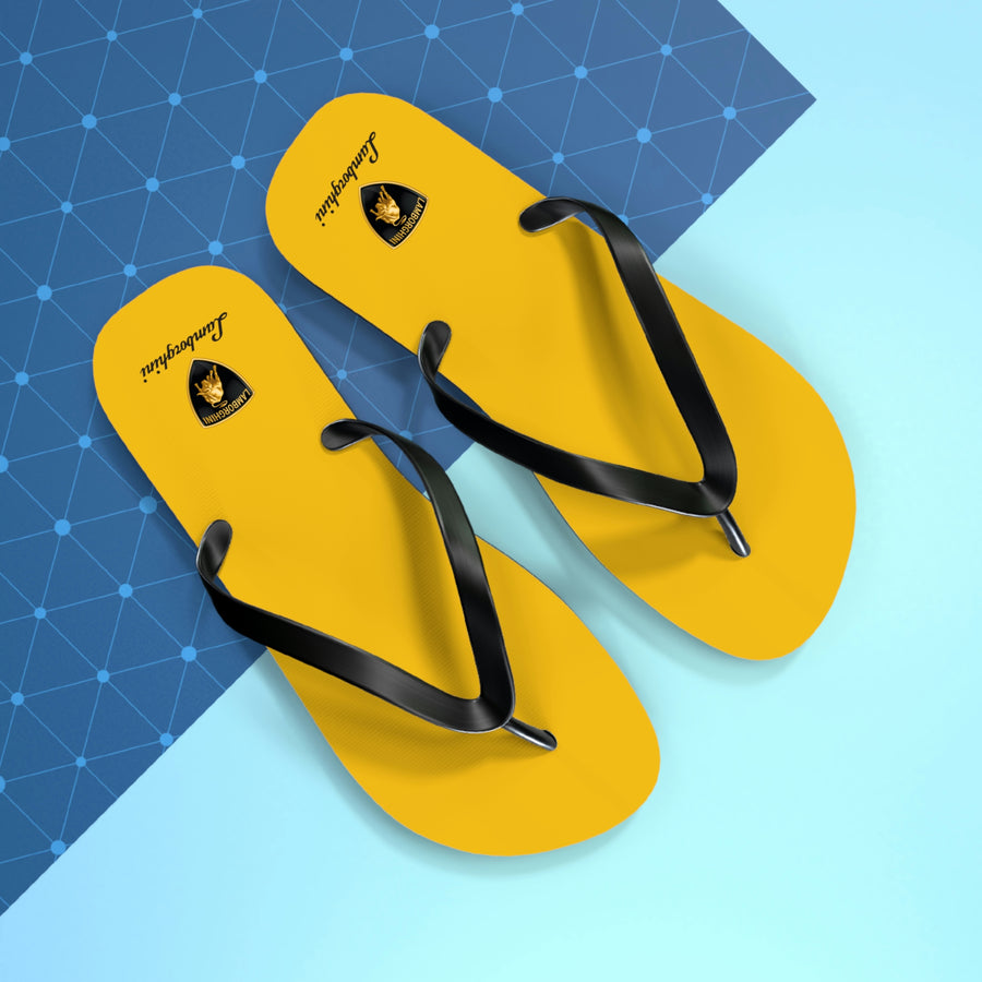 Unisex Yellow Lamborghini Flip Flops™