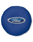 Dark Blue Ford Tufted Floor Pillow, Round™