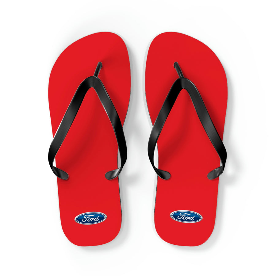 Unisex Red Ford Flip Flops™