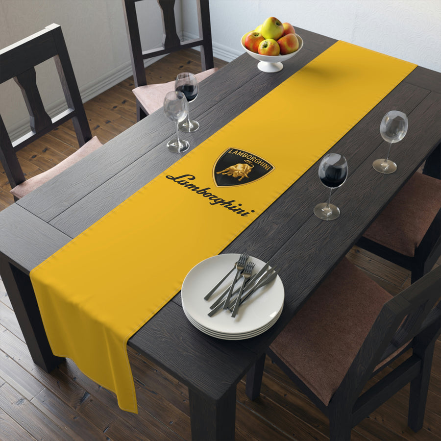 Yellow Lamborghini Table Runner (Cotton, Poly)™