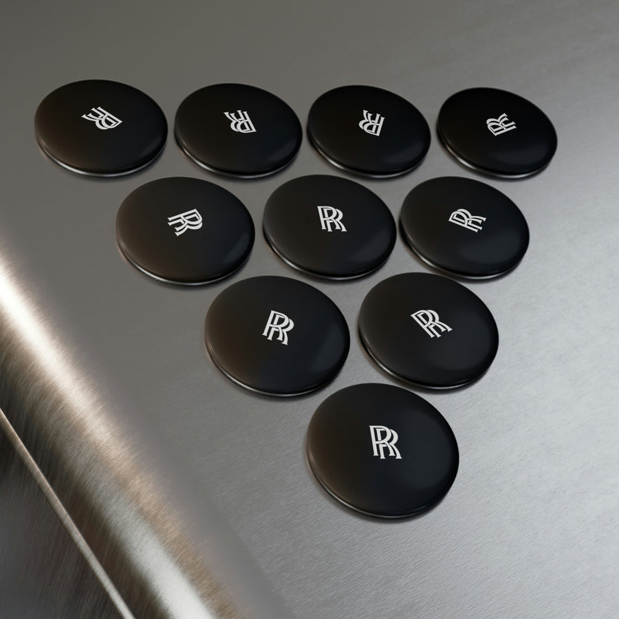 Black Rolls Royce Button Magnet, Round (10 pcs)™