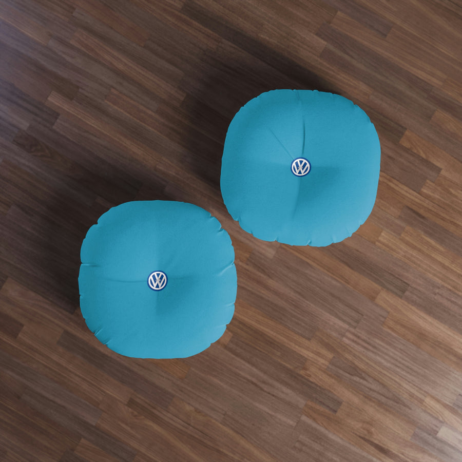 Turquoise Volkswagen Tufted Floor Pillow, Round™