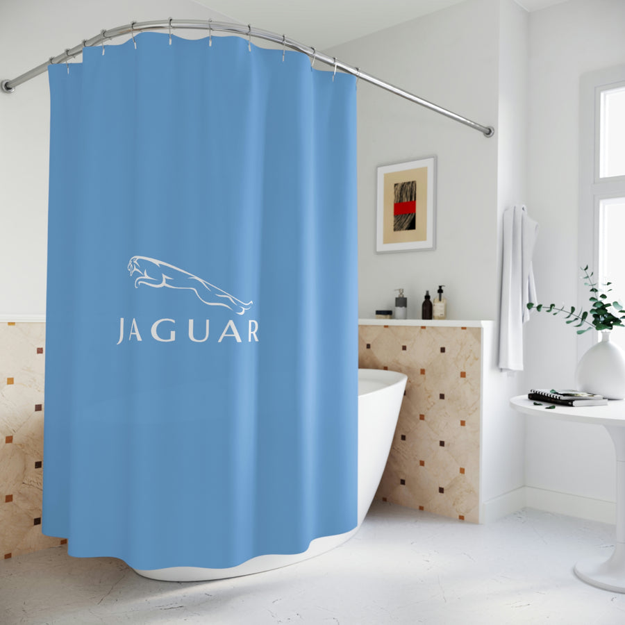 Light Blue Jaguar Shower Curtain™