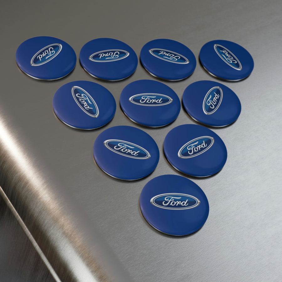 Dark Blue Ford Button Magnet, Round (10 pcs)™