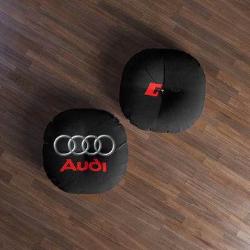 Black Audi Tufted Floor Pillow, Round™