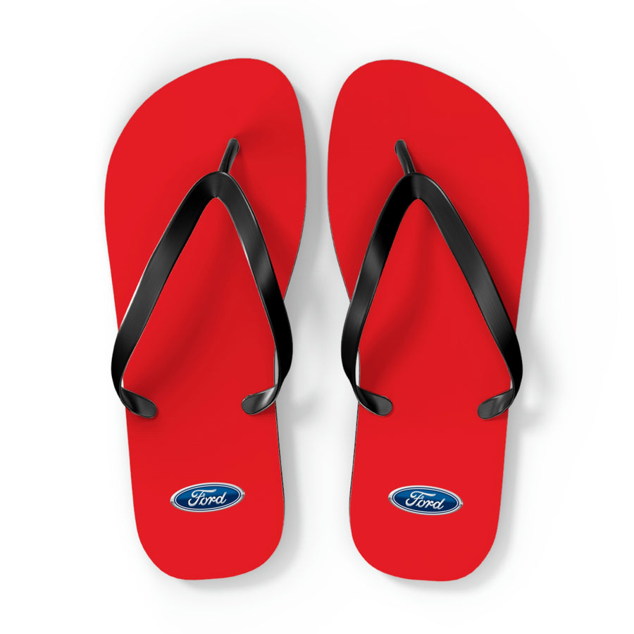 Unisex Red Ford Flip Flops™