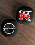 Black Nissan GTR Tufted Floor Pillow, Round™