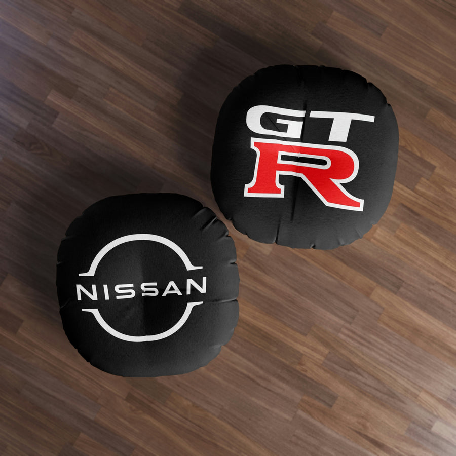 Black Nissan GTR Tufted Floor Pillow, Round™