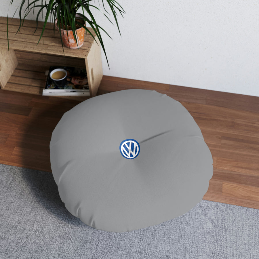 Grey Volkswagen Tufted Floor Pillow, Round™