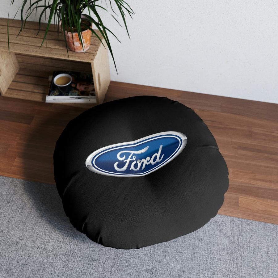 Black Ford Tufted Floor Pillow, Round™