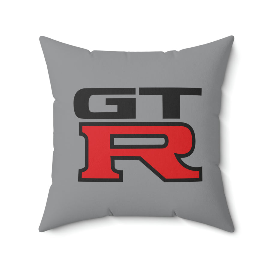 Grey Spun Polyester Square Nissan GTR Pillow™