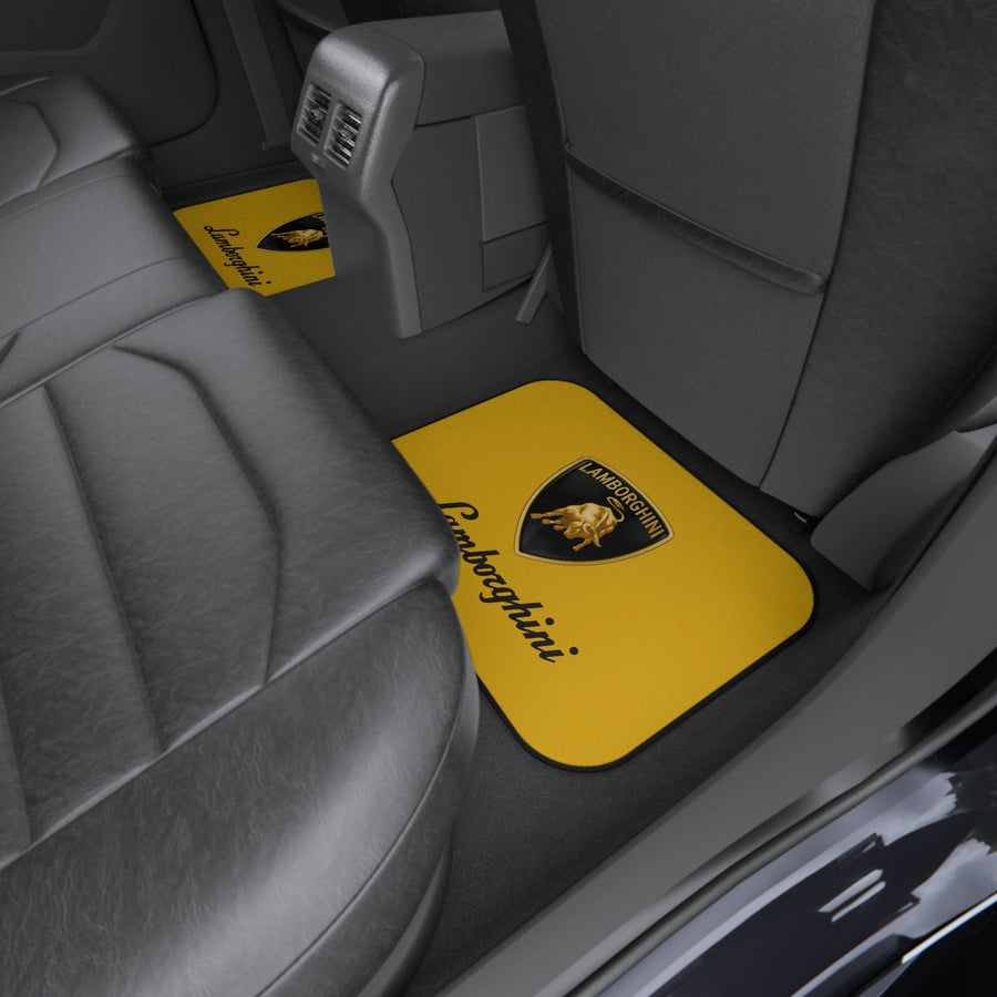 Yellow Lamborghini Car Mats (2x Rear)™