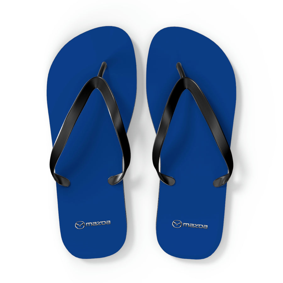 Unisex Dark Blue Mazda Flip Flops™