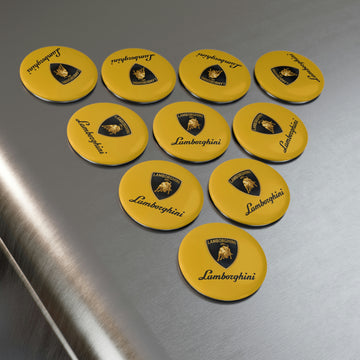 Yellow Lamborghini Button Magnet, Round (10 pcs)™