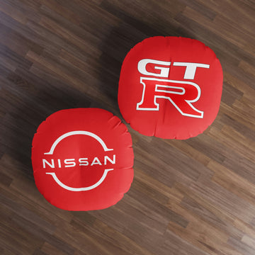 Red Nissan GTR Tufted Floor Pillow, Round™