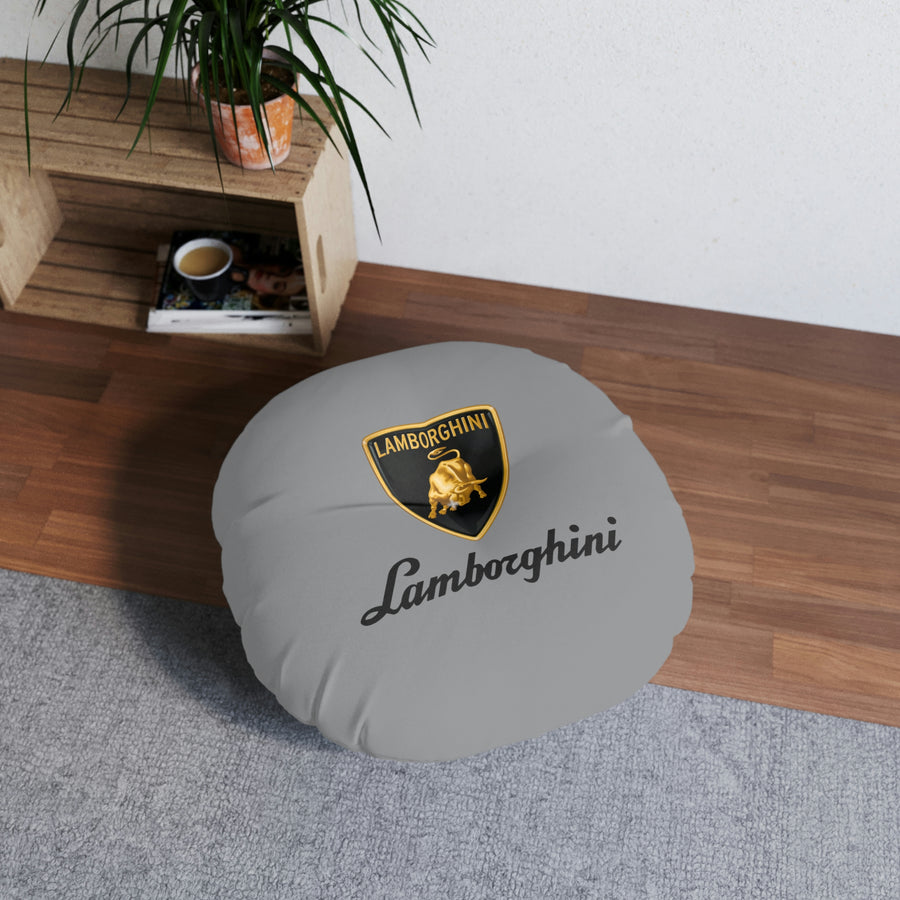 Grey Lamborghini Tufted Floor Pillow, Round™