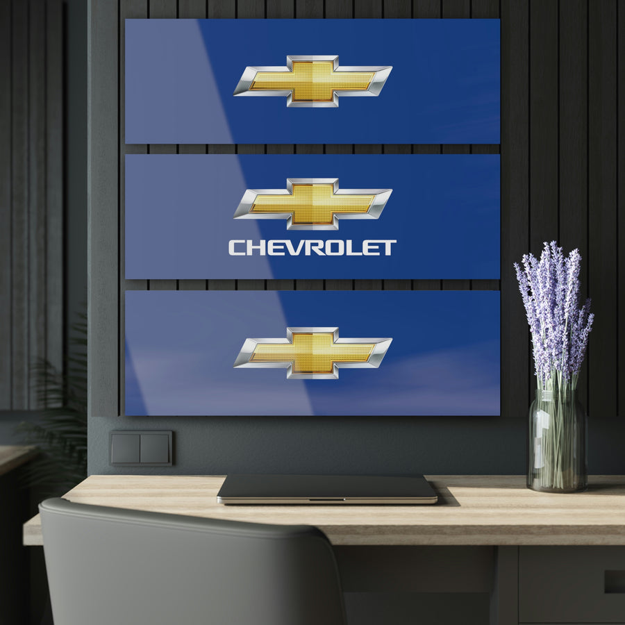 Dark Blue Chevrolet Acrylic Prints (Triptych)™