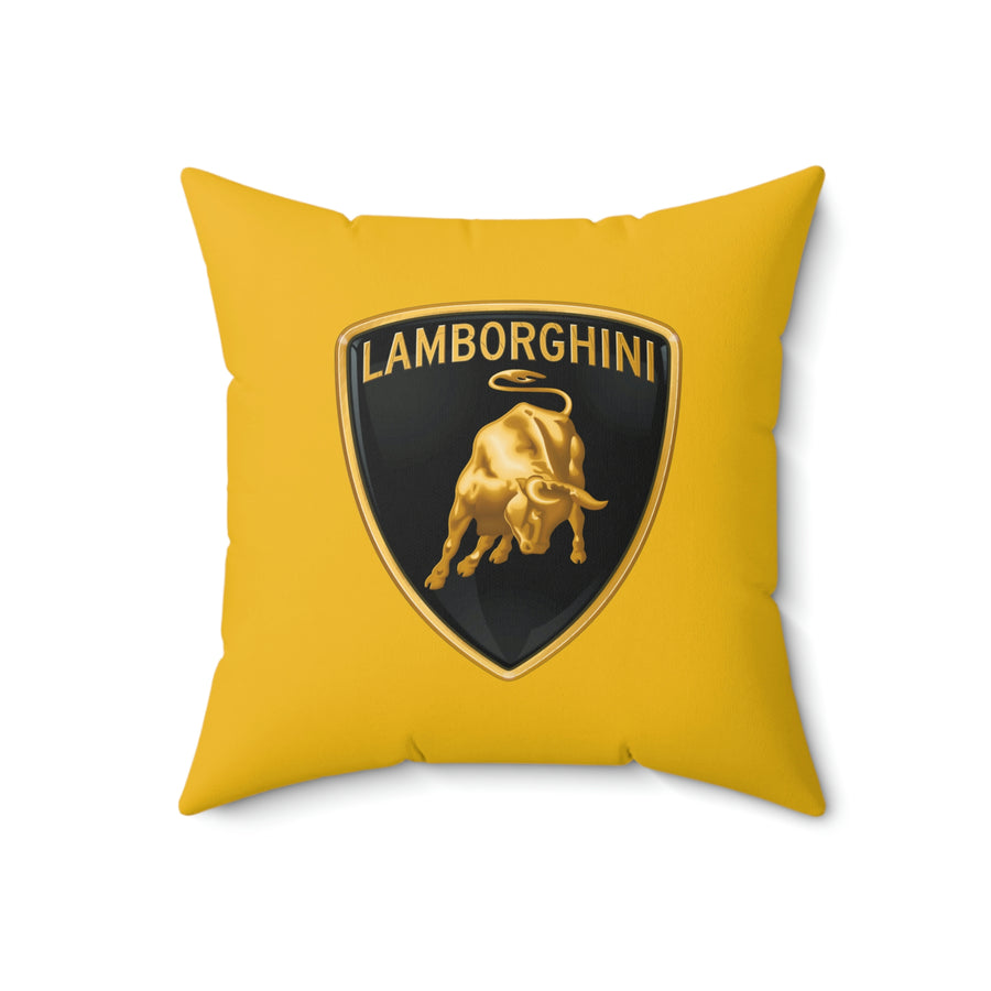 Yellow Lamborghini Spun Polyester Square Pillow™
