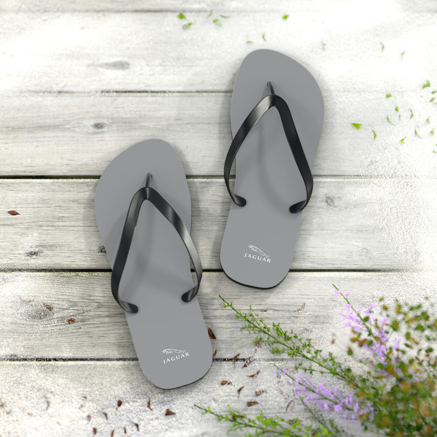 Unisex Grey Jaguar Flip Flops™