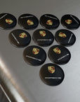 Black Porsche Button Magnet, Round (1 & 10 pcs)™